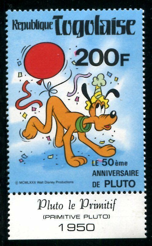 Togo 1070a  Disney Characters Pluto 50th Ann. 1980 X14665a