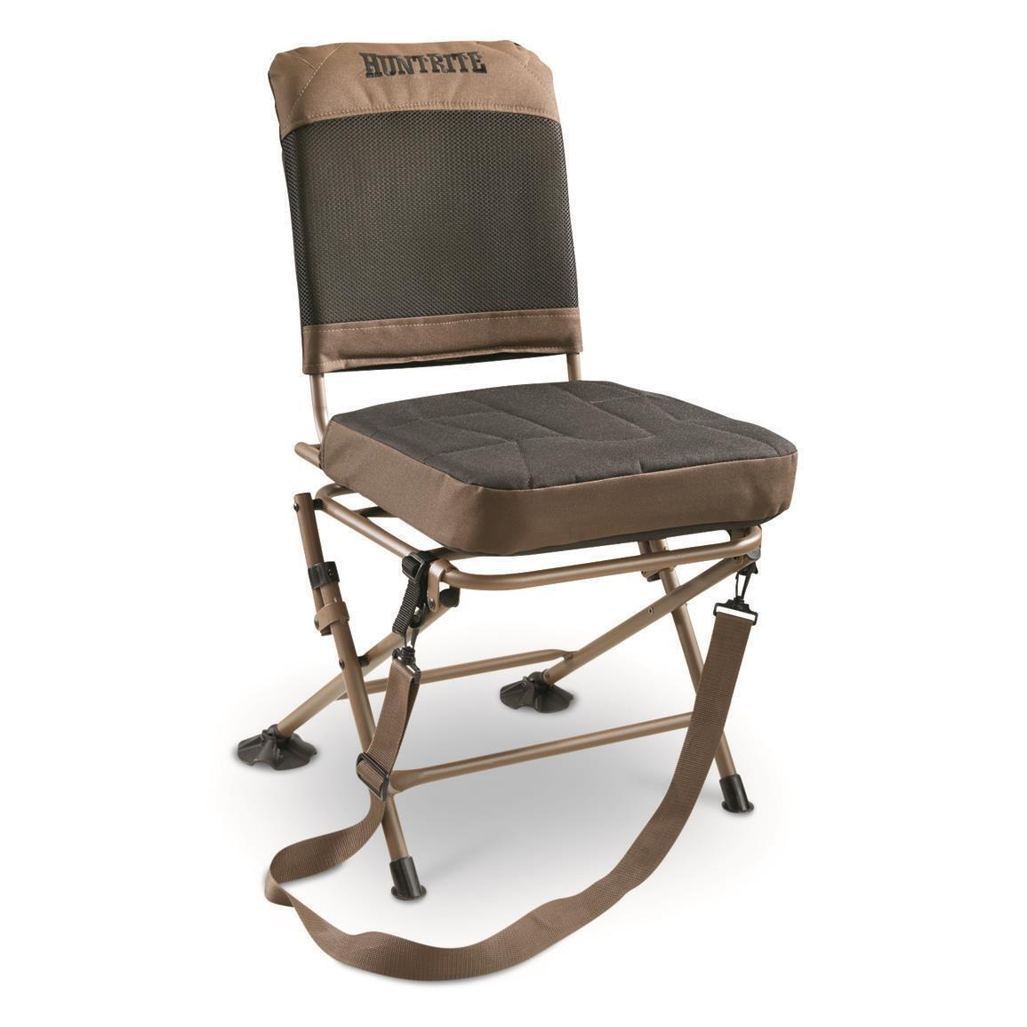 360º Swivel Hunting Blind Chair 300 Lbs Capacity - Cushion Hunting Seat - Brown