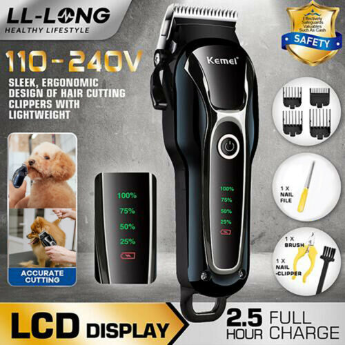 Kemei Pet Dog Cat Hair Clippers Grooming Trimmer Kit Professional Cordless Set