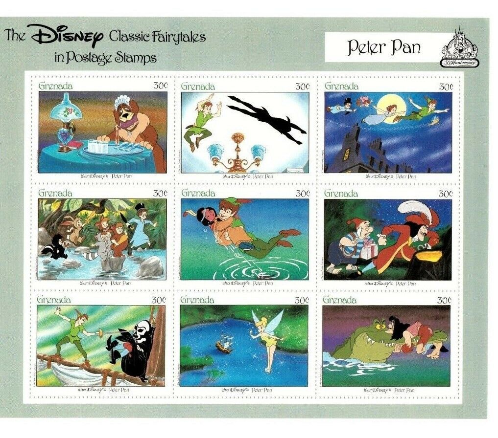 Grenada  - Disney Stamps - Classic Fairy Tales  - Peter Pan  - Mnh