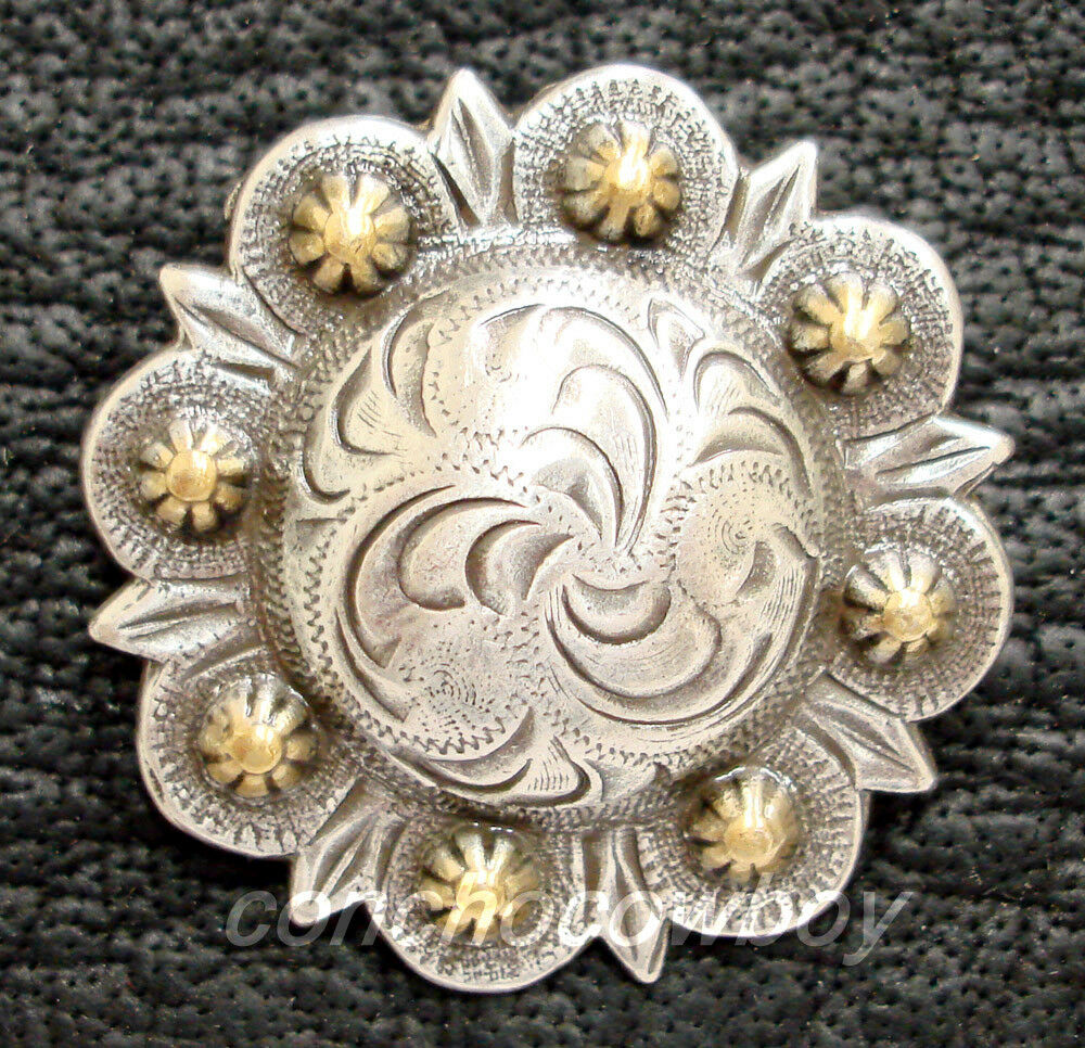 Western Horse Tack Antique Engraved Gold Berry Conchos Screw Back Multi Size