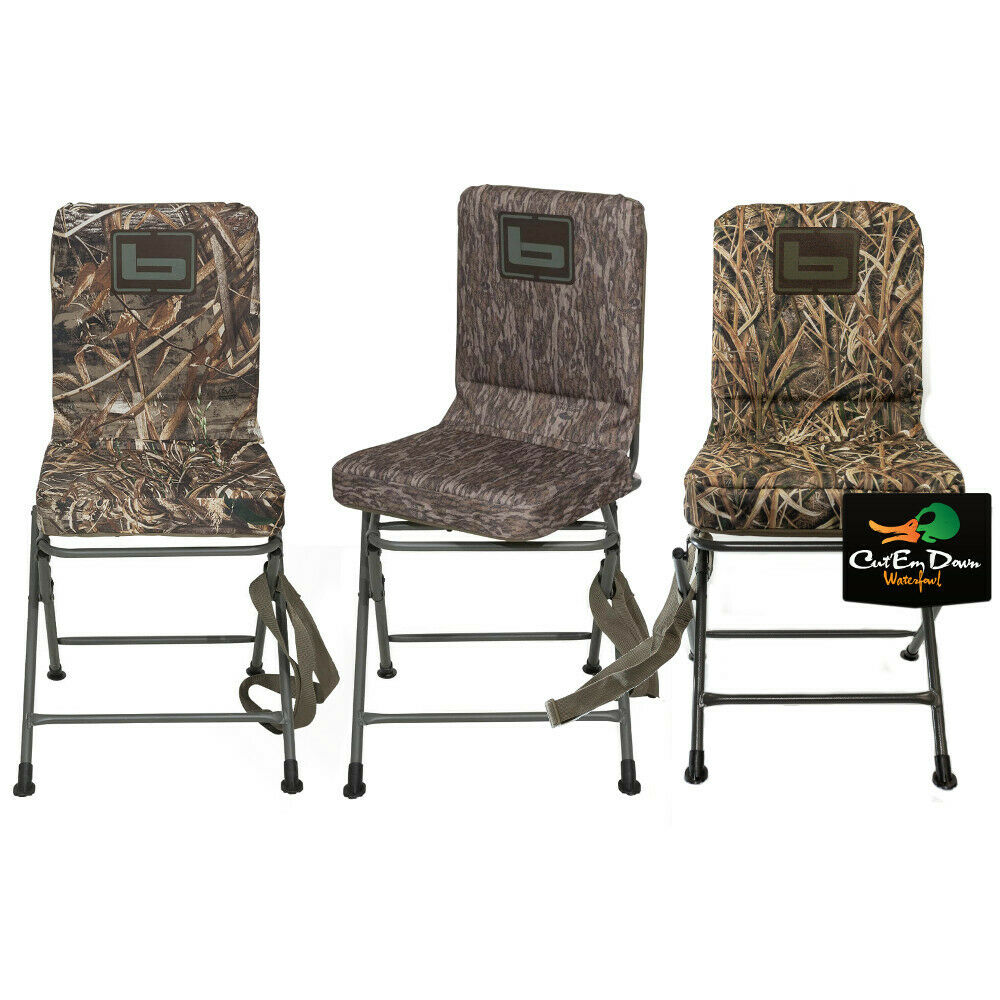 New Banded Gear Swivel Blind Chair - Duck Hunting Camo Pit Seat Stool Padded -