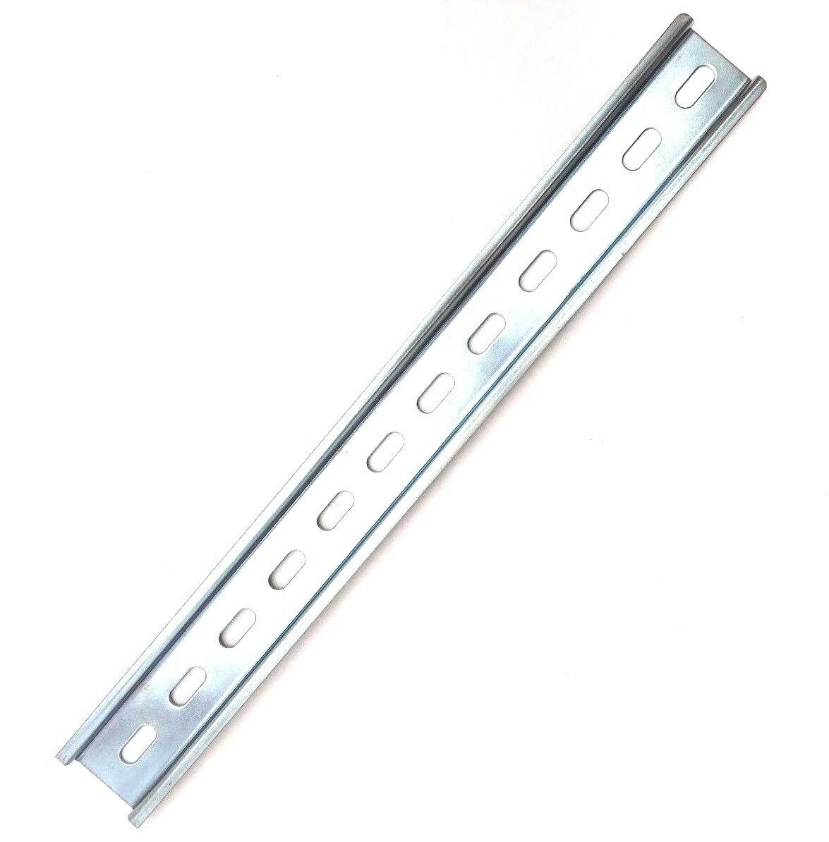 1 Piece Din Rail Slotted Zinc Plated Steel Rohs 12" Inches Long 35mm 7.5mm T&g