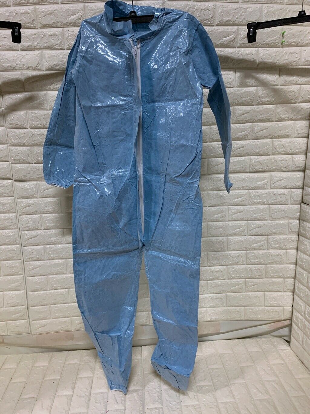 Lakeland Protective Coverall Suit  37417 Elas Wr Ank Stm Flap Crfr Material