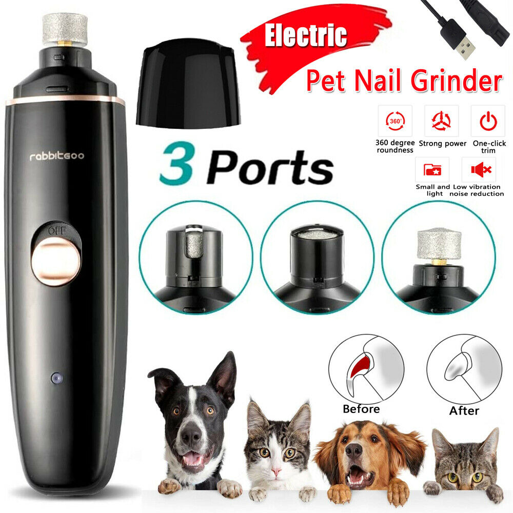 Us Rechargeable Paws Nail Trimmer Grinder Grooming Tool Care Clipper Pet Dog Cat