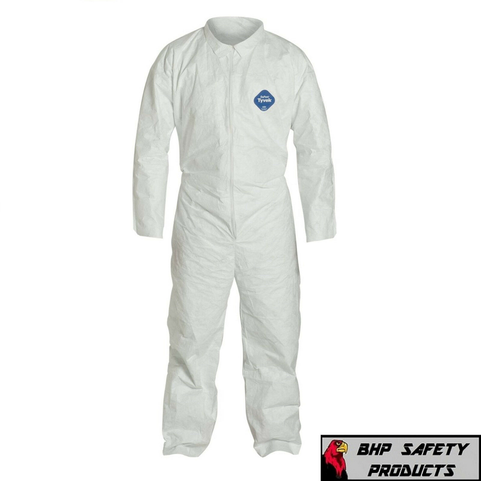 Dupont Ty120s White Tyvek Coverall With Collar Zipper Bunny Suit Size M-4xl
