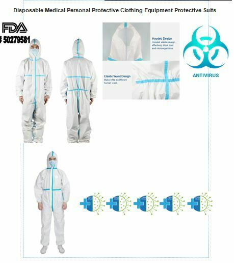 Fda Protective Hazmat Suit Gown Coverall Personal Protection Sizes(m,l&xl)